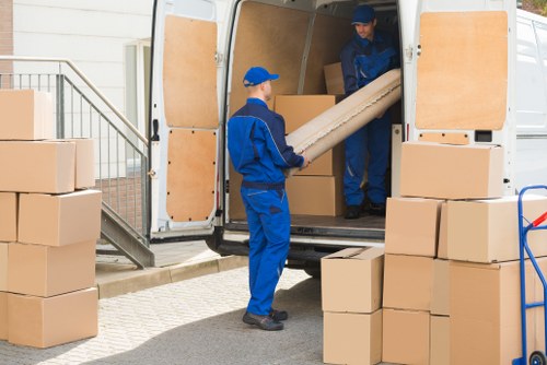 Moving van loading belongings from a Camden flat with clear pricing example