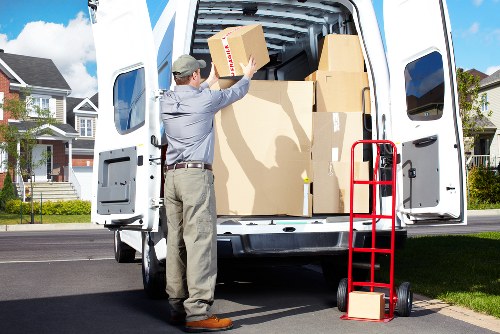 Professional furniture removals in Camden on a busy London street