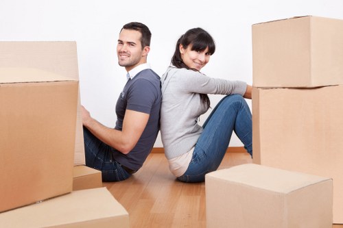 Final stage of a Camden removals process with boxes in the new property